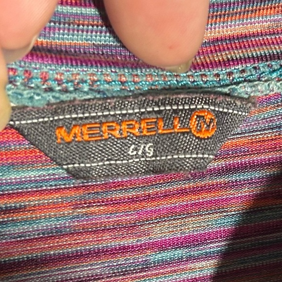 Merrell Select Wick Striped 1/4 Zip Long Sleeve Top Large Performance Purple - Picture 4 of 15